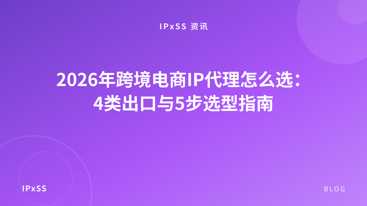 2026年跨境电商IP代理怎么选：4类出口与5步选型指南